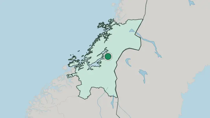 Map of Verdal in Norway