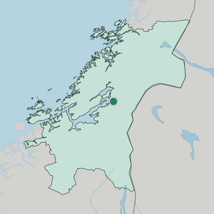 Map showing Verdal — In Trøndelag
