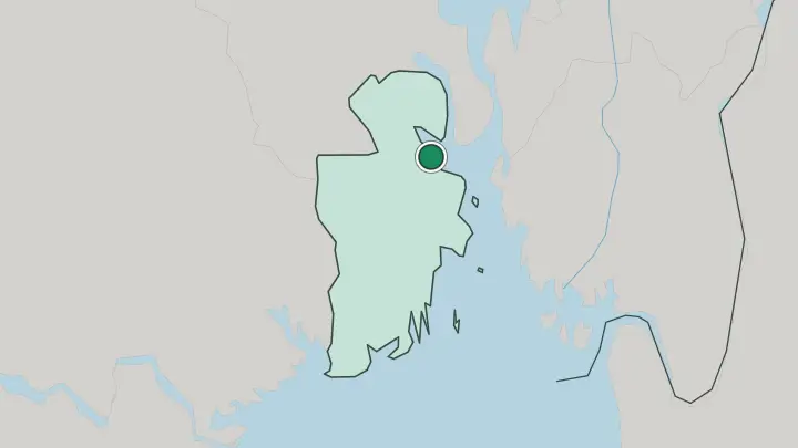 Map of Holmestrand in Norway