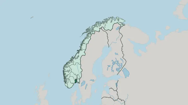 Map of Vestfold in Norway