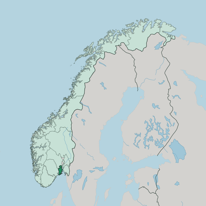 Map showing Vestfold — In Norway