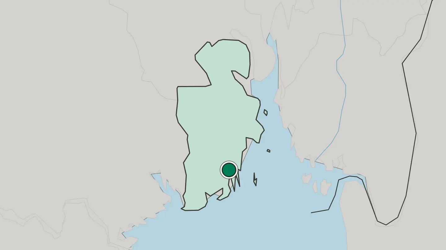 Map of Sandefjord in Norway