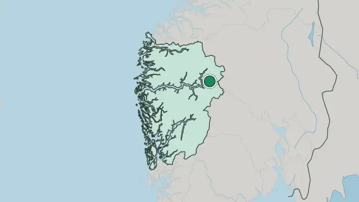 Map of Årdalstangen in Norway