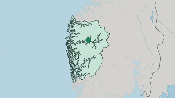 Map of Balestrand in Norway