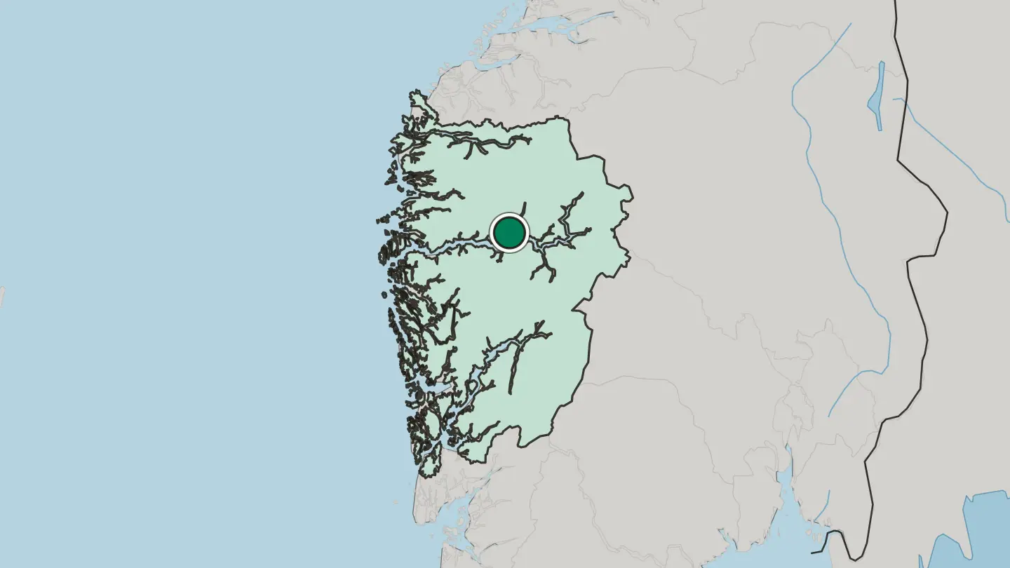 Map of Balestrand in Norway