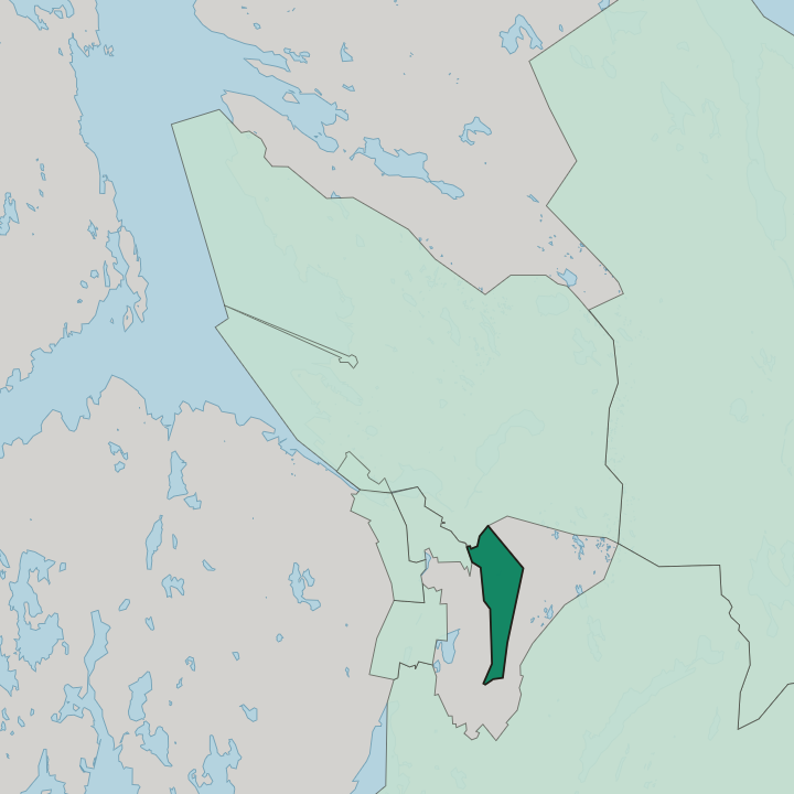 Map showing Landås — In Bergen