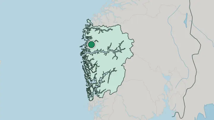 Map of Dale (Fjaler) in Norway