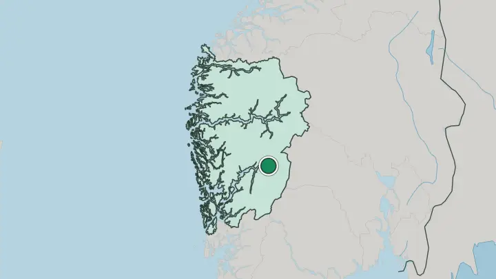 Map of Eidfjord in Norway