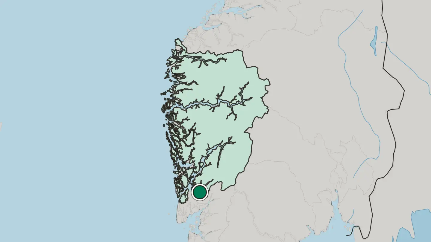 Map of Etne in Norway