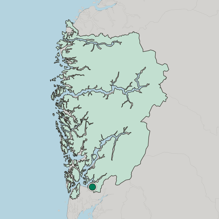 Map showing Etne — In Vestland