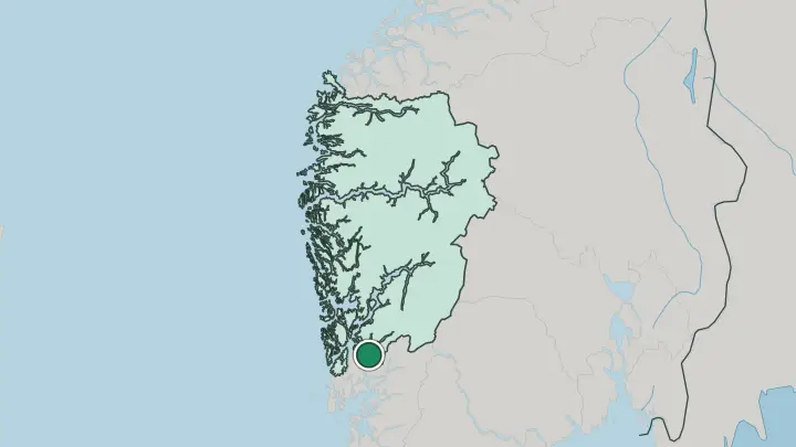 Map of Etne in Norway