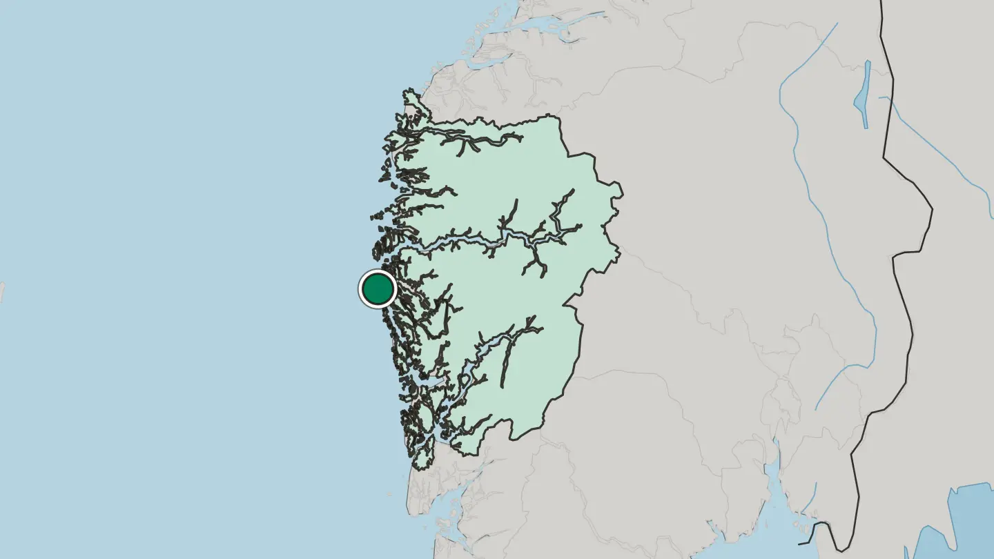 Map of Fedje in Norway
