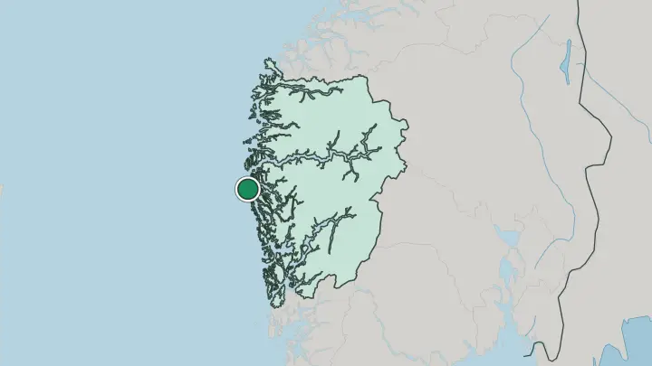 Map of Fedje in Norway
