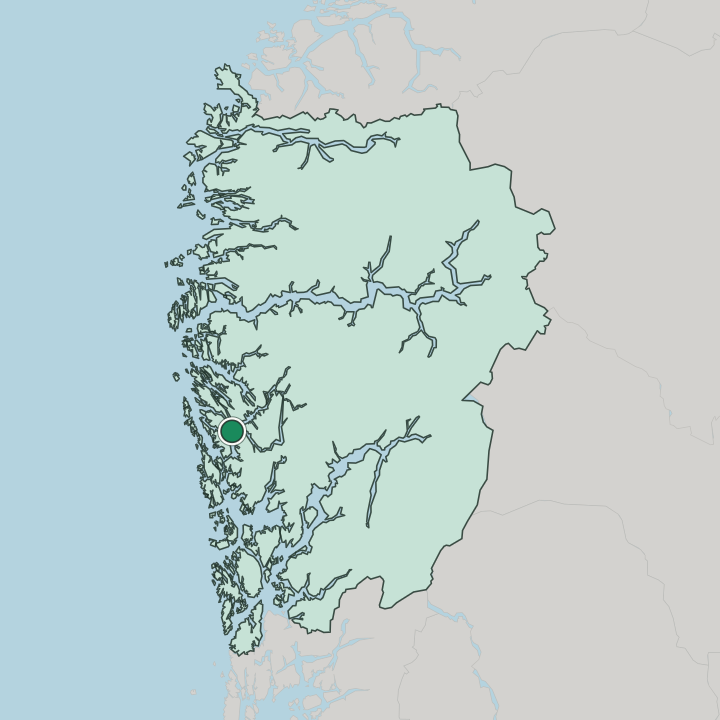 Map showing Frekhaug — In Vestland