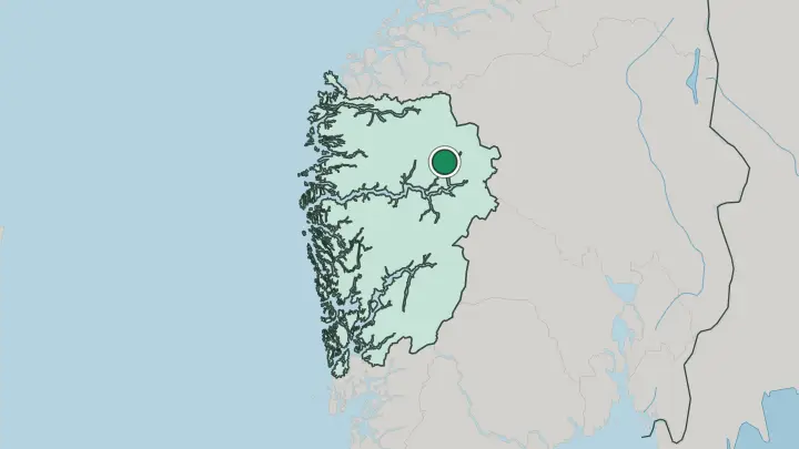 Map of Gaupne in Norway