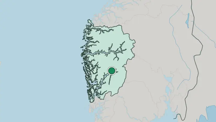 Map of Granvin in Norway