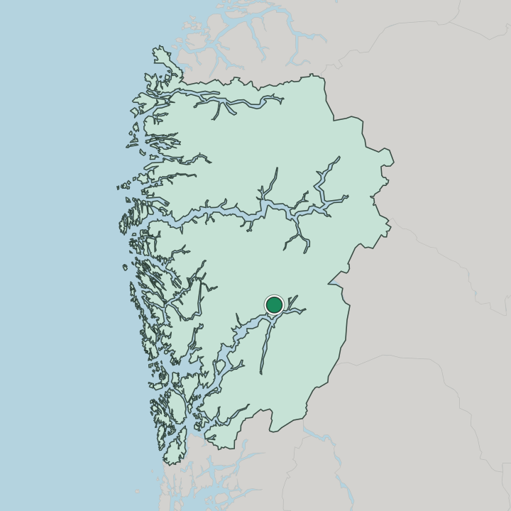 Map showing Granvin — In Vestland