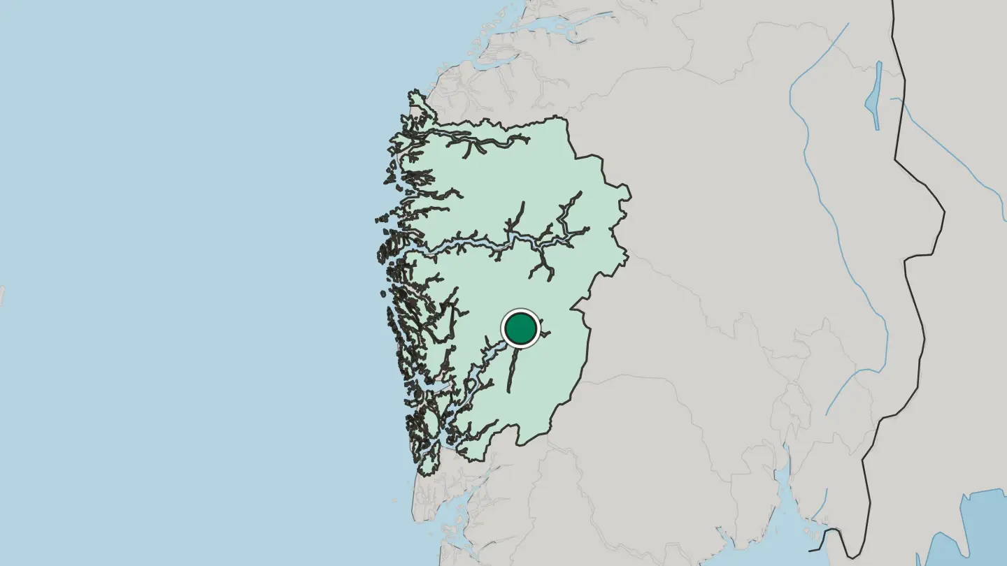 Map of Granvin in Norway