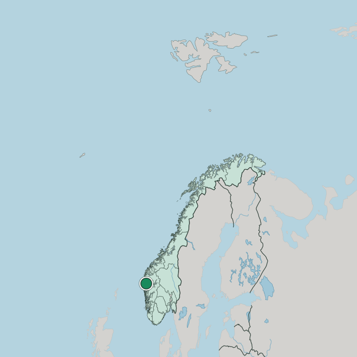 Map showing Hyllestad — In Norway