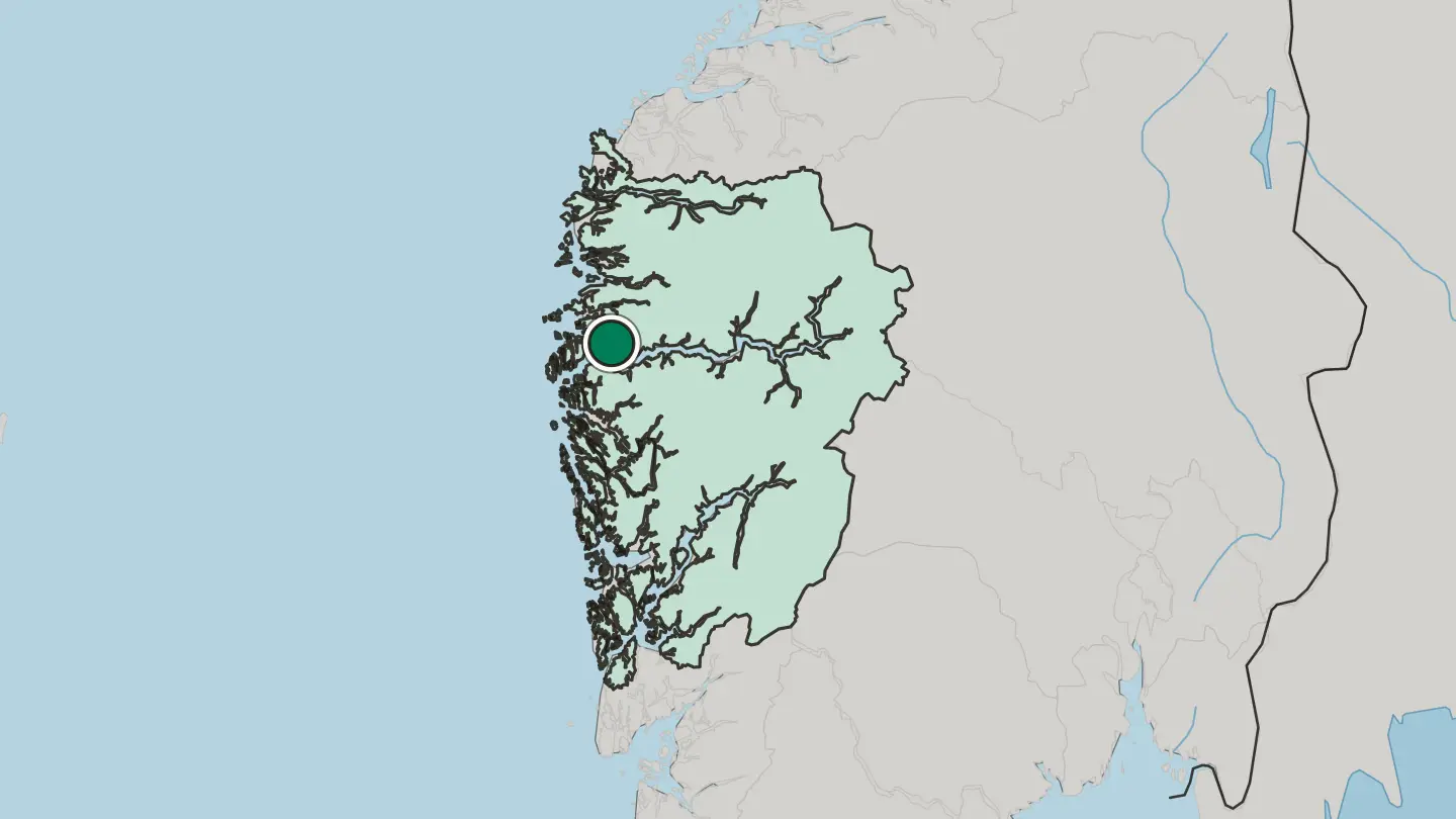 Map of Hyllestad in Norway