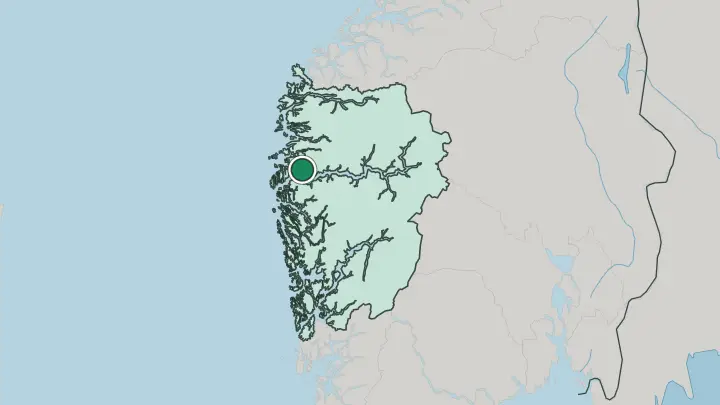 Map of Hyllestad in Norway