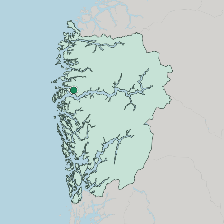 Map showing Hyllestad — In Vestland