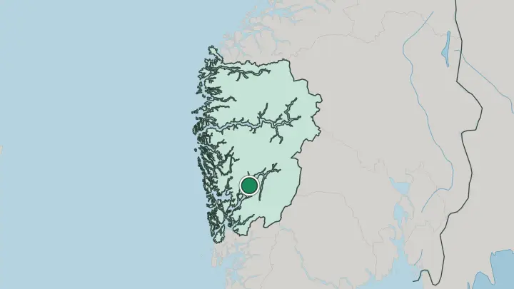 Map of Jondal in Norway