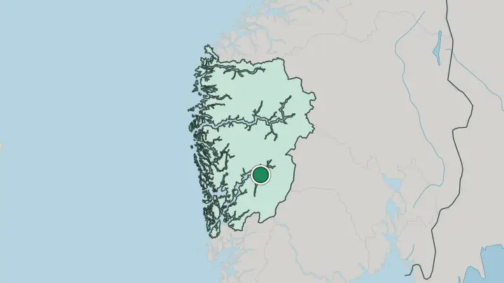 Map of Kinsarvik in Norway