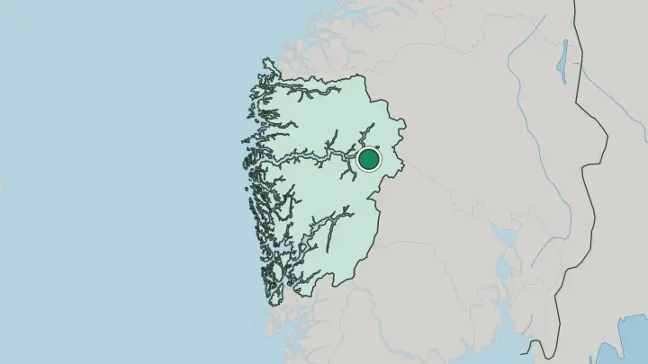 Map of Lærdalsøyri in Norway