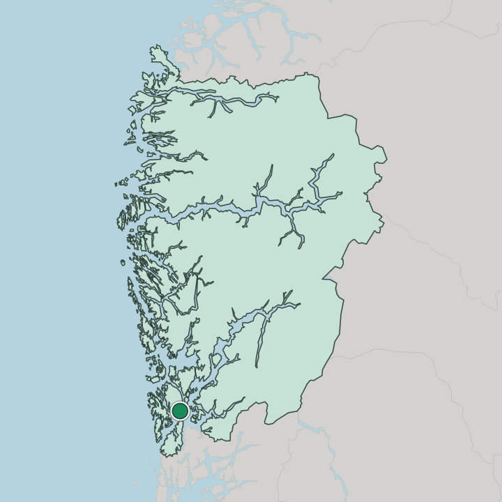 Map showing Leirvik — In Vestland