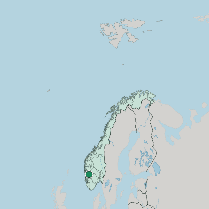 Map showing Odda — In Norway