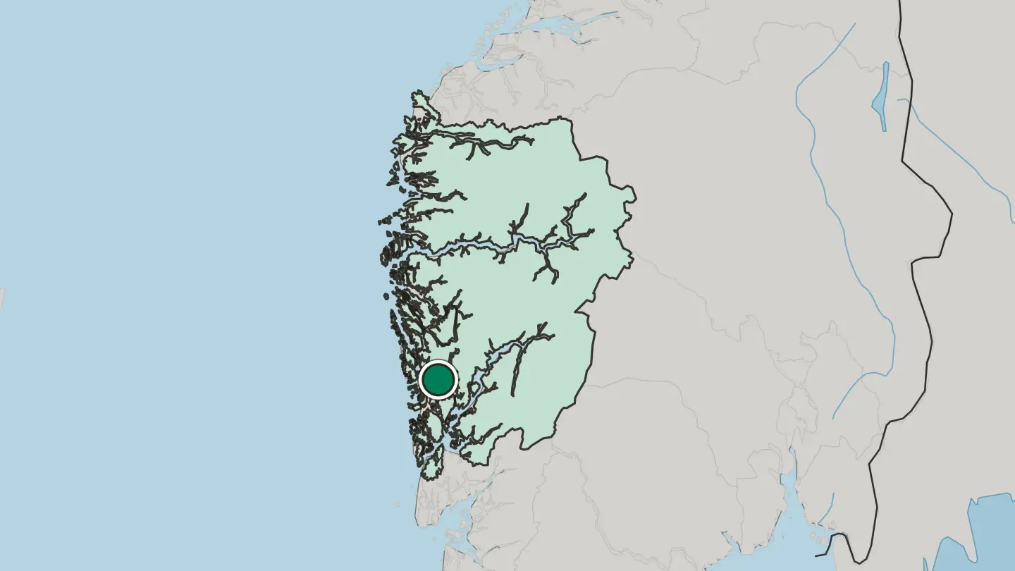 Map of Osøyro in Norway
