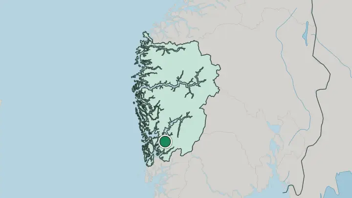 Map of Rosendal in Norway