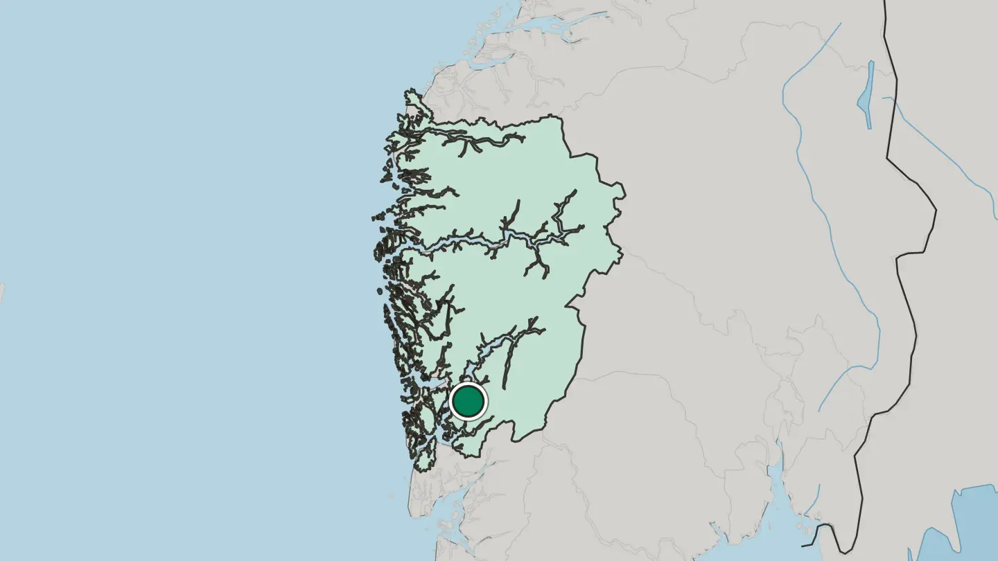 Map of Rosendal in Norway
