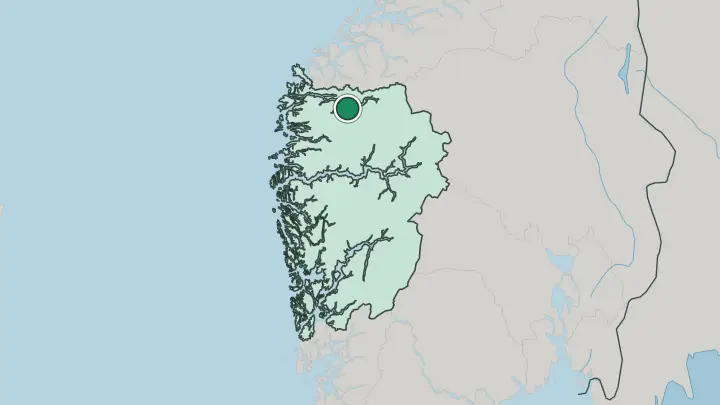 Map of Sandane in Norway