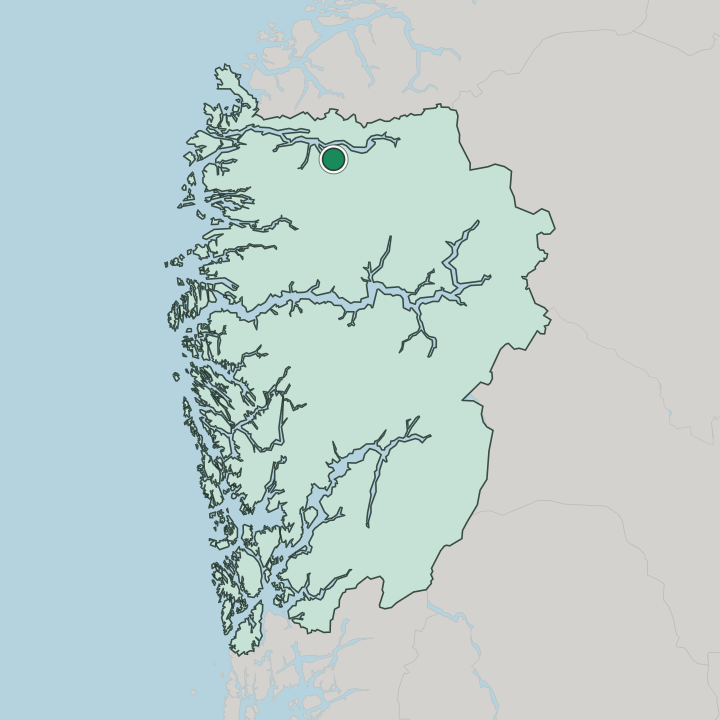 Map showing Sandane — In Vestland