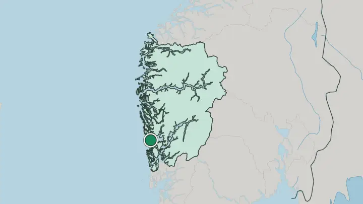 Map of Storebø in Norway