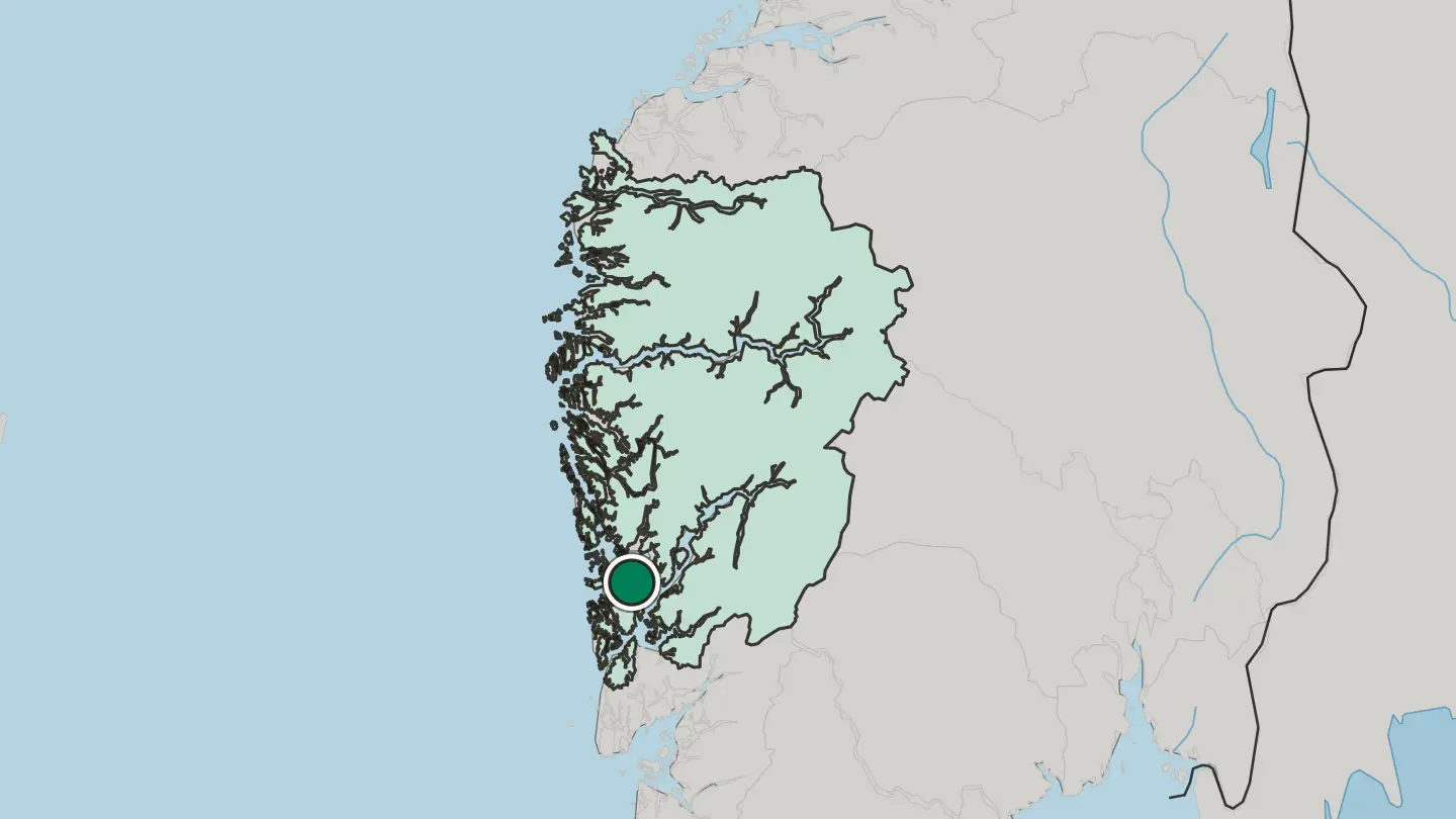 Map of Uggdal in Norway