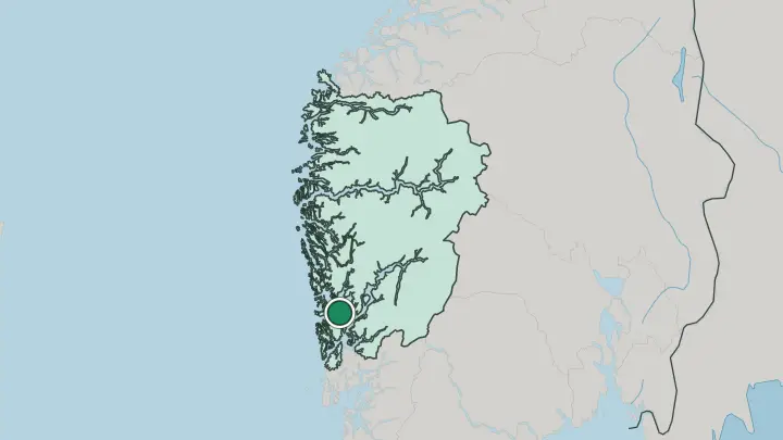Map of Uggdal in Norway