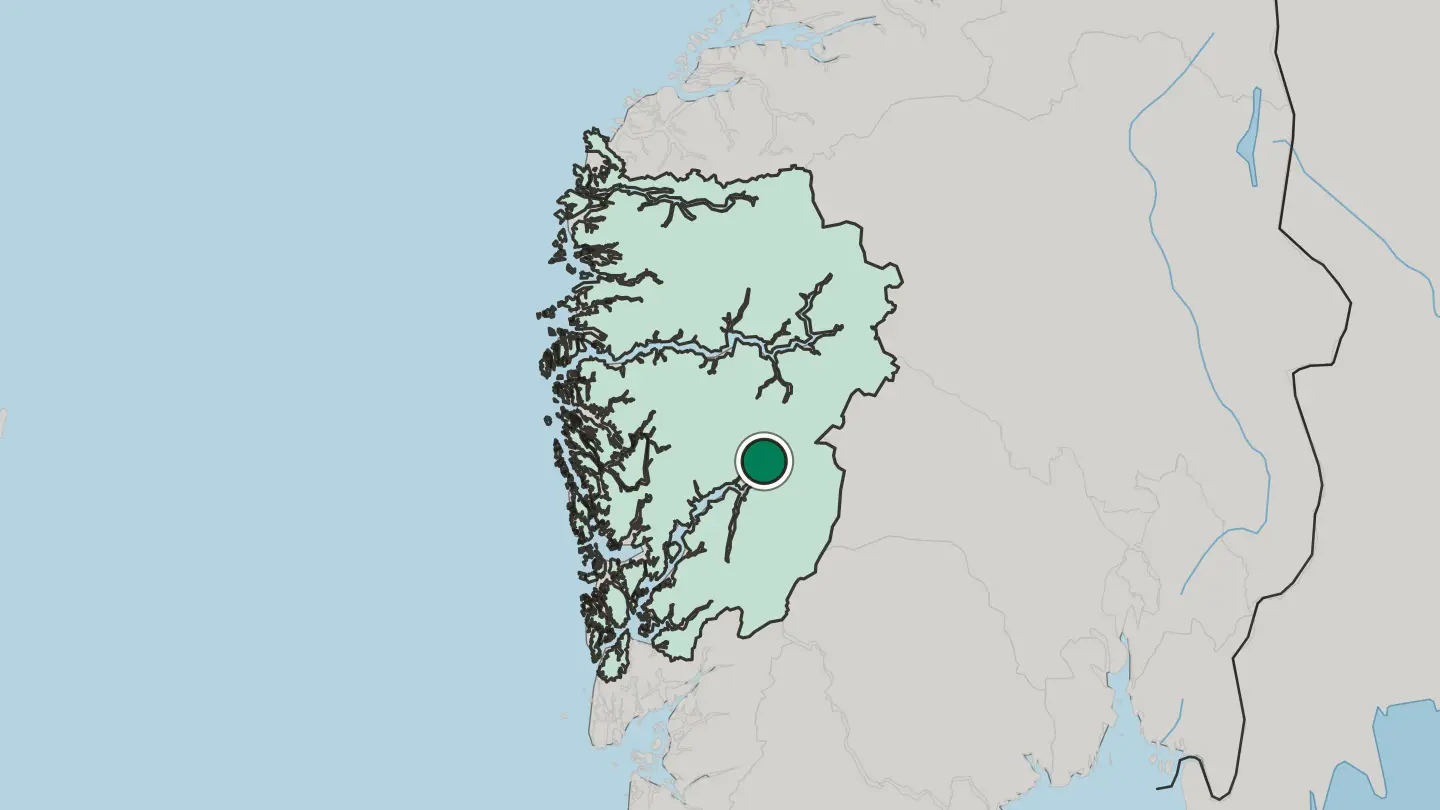 Map of Ulvik in Norway