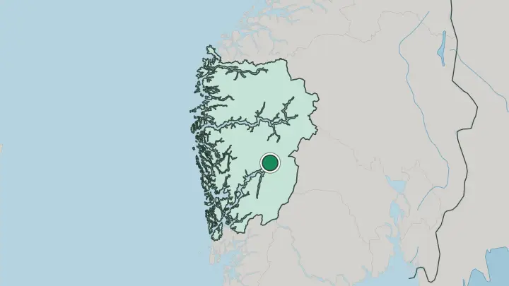 Map of Ulvik in Norway