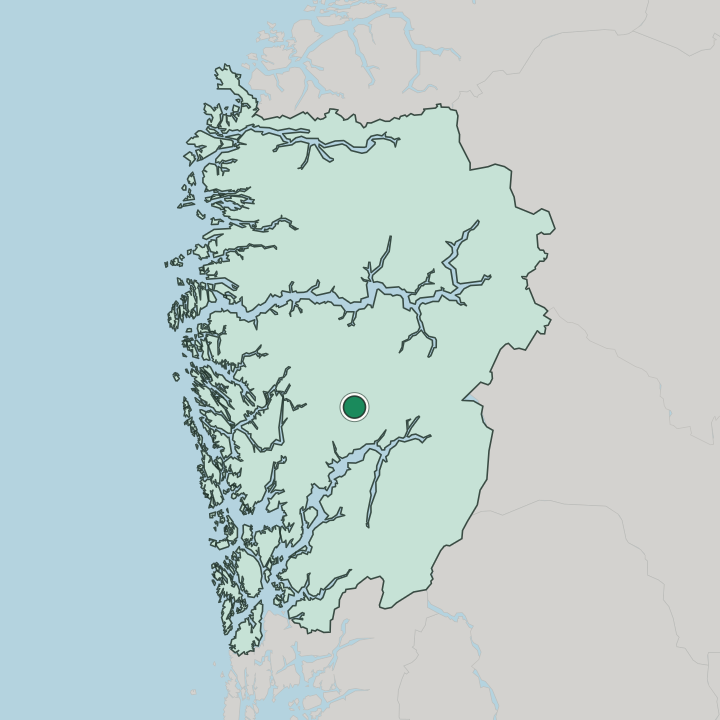 Map showing Voss — In Vestland