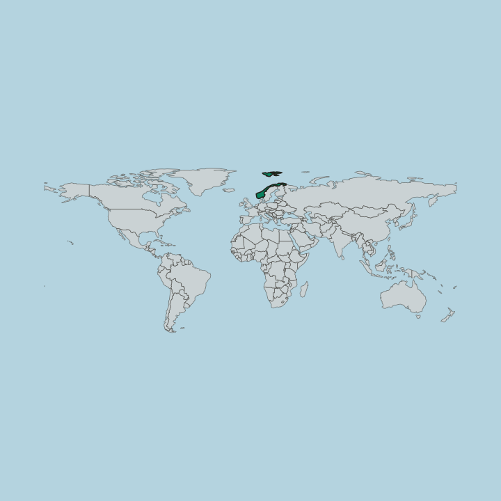 Map showing Norway — Worldwide