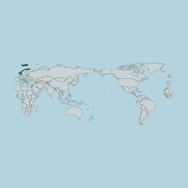 Map showing Norway — Worldwide