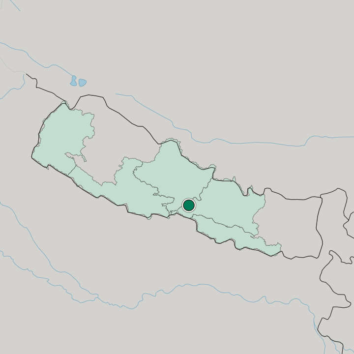 Map showing Bharatpur — In Nepal