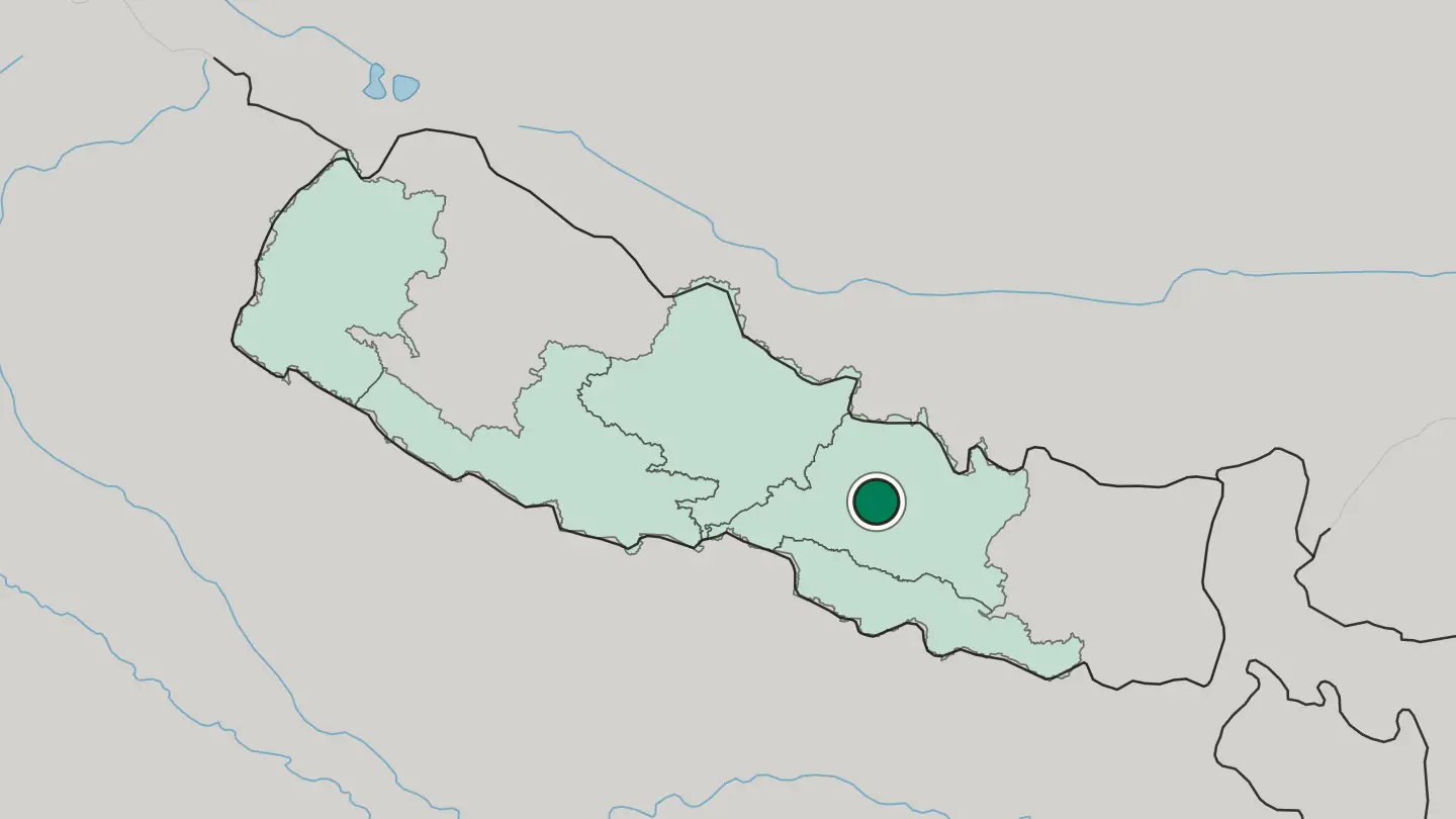 Map of Kathmandu in Nepal