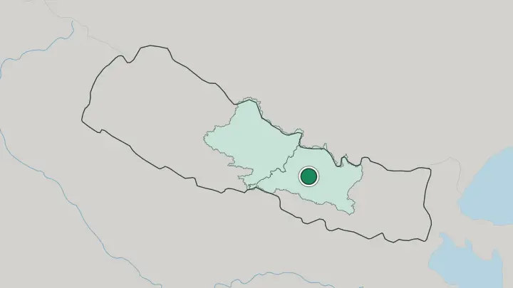 Map of Kathmandu in Nepal
