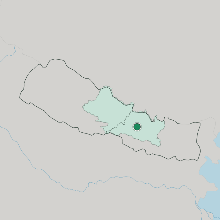 Map showing Kathmandu — In Nepal