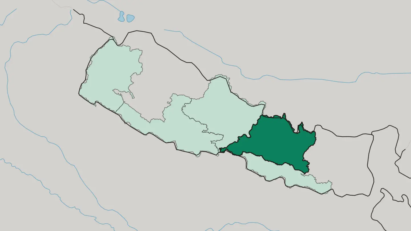 Map of Bagmati Province in Nepal