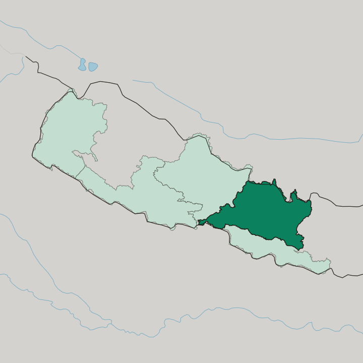 Map showing Bagmati Province — In Nepal